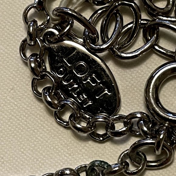 4 for $20 Sale LOFT Outlet Dark & Light Pink Rhinestone Flower Necklace - Picture 5 of 6